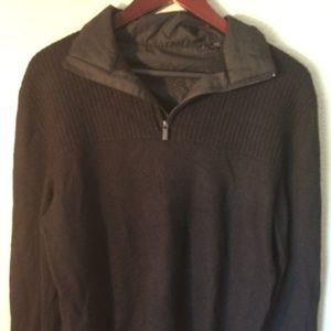 Black Bugatchi Sweater with Elbow Pads